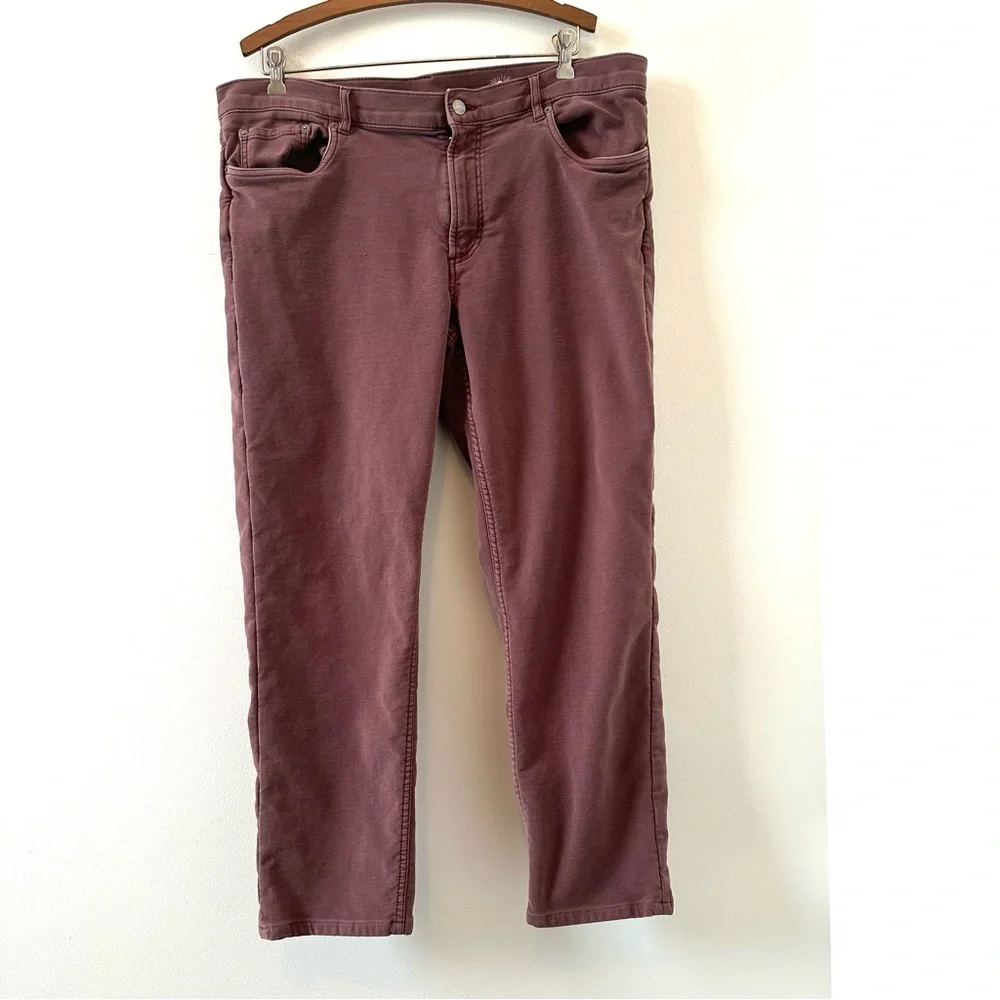 Faherty stretch Terry 5 pockets pants jeans fall burgundy slim straight Size 38